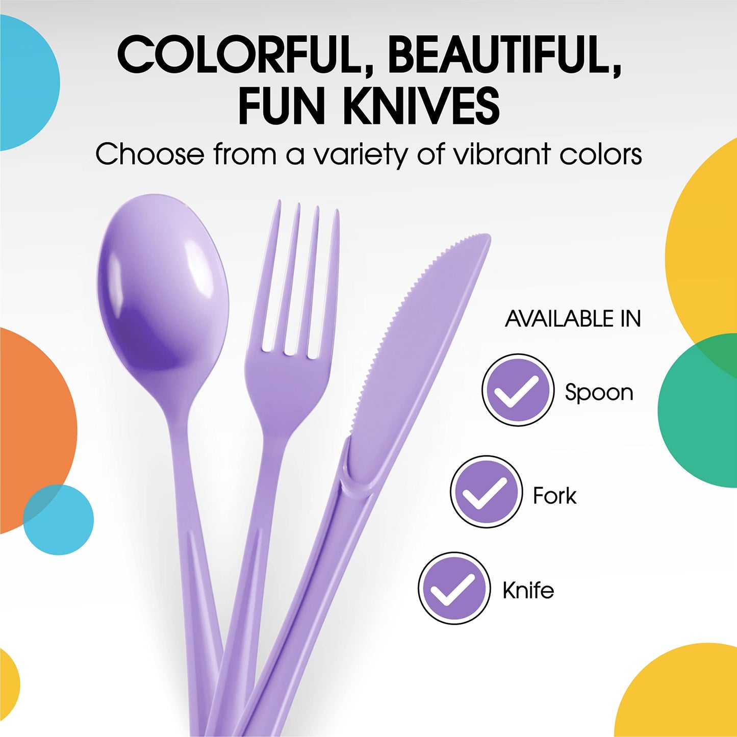 Heavy Duty Lavender Plastic Knives - 50 ct.