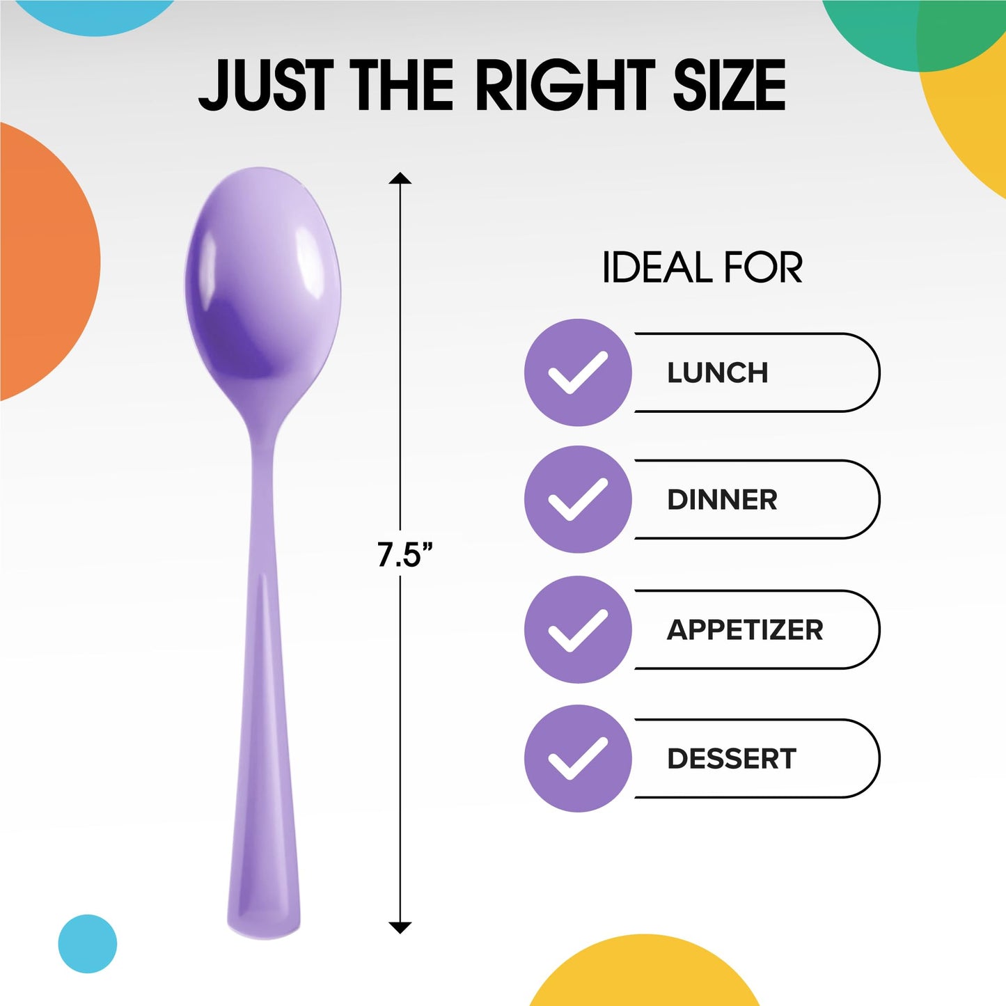 Heavy Duty Lavender Plastic Spoons - 50 ct.