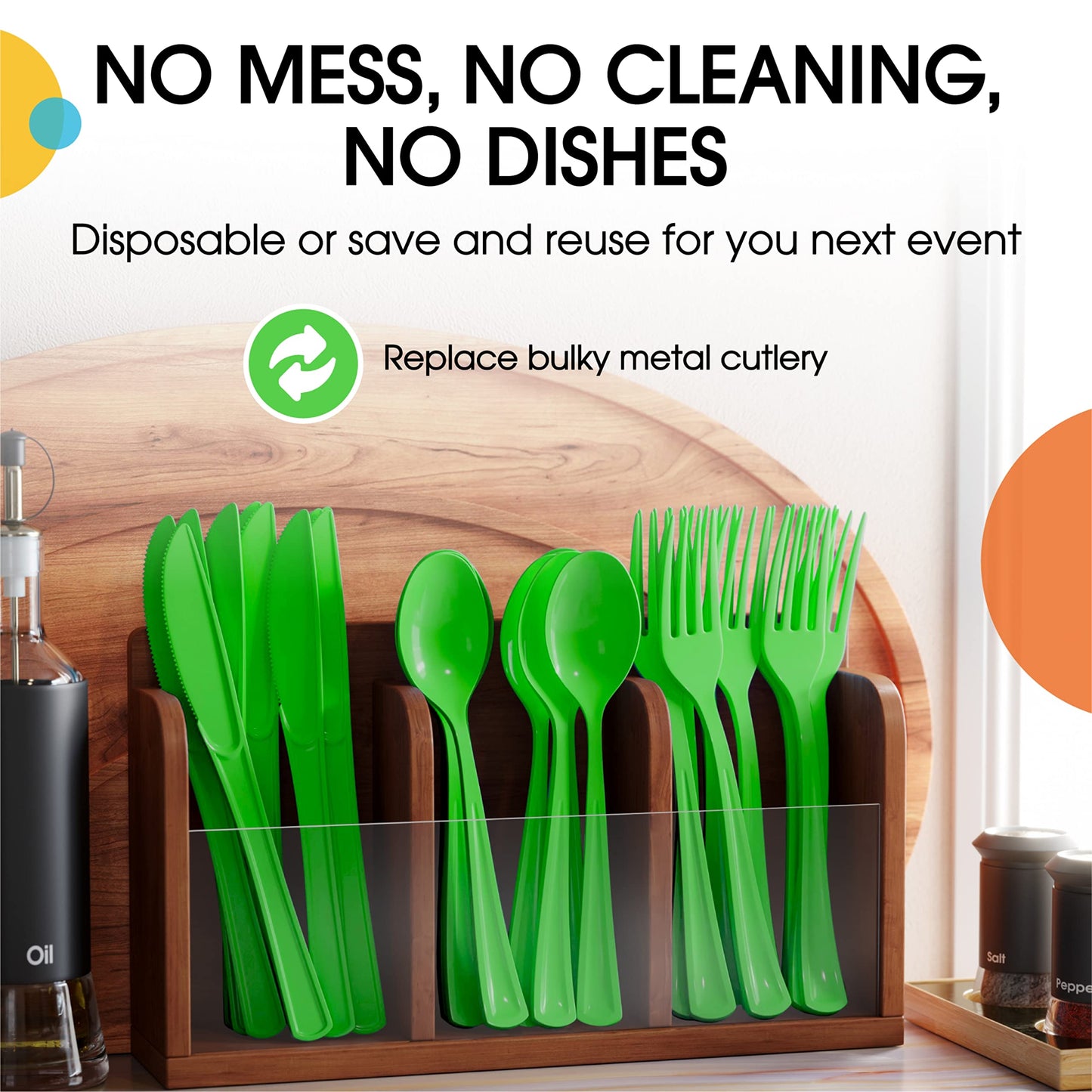 Heavy Duty Lime Green Plastic Forks - 50 Ct.