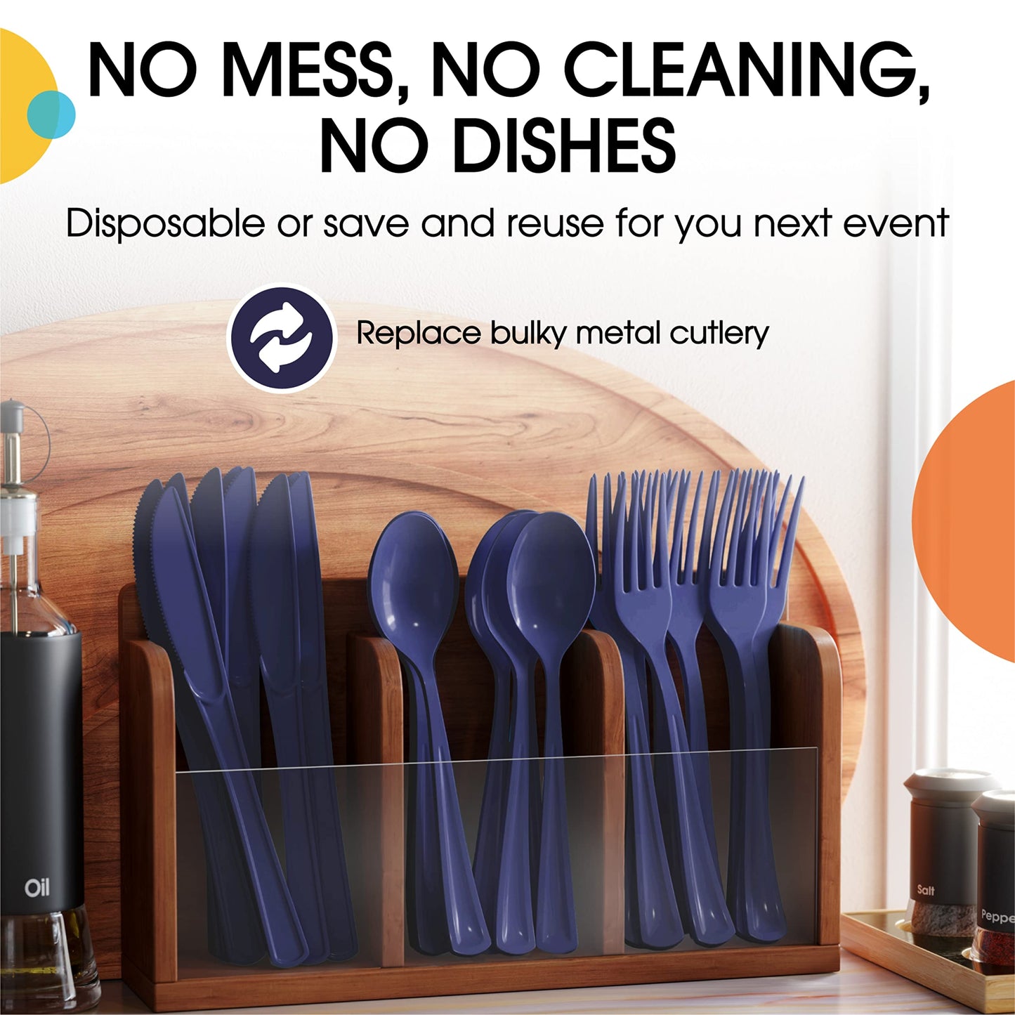 Heavy Duty Navy Plastic Forks - 50 Ct.