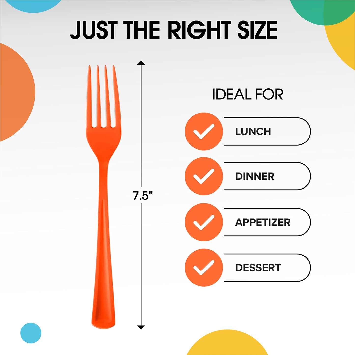 Heavy Duty Orange Plastic Forks - 50 Ct.