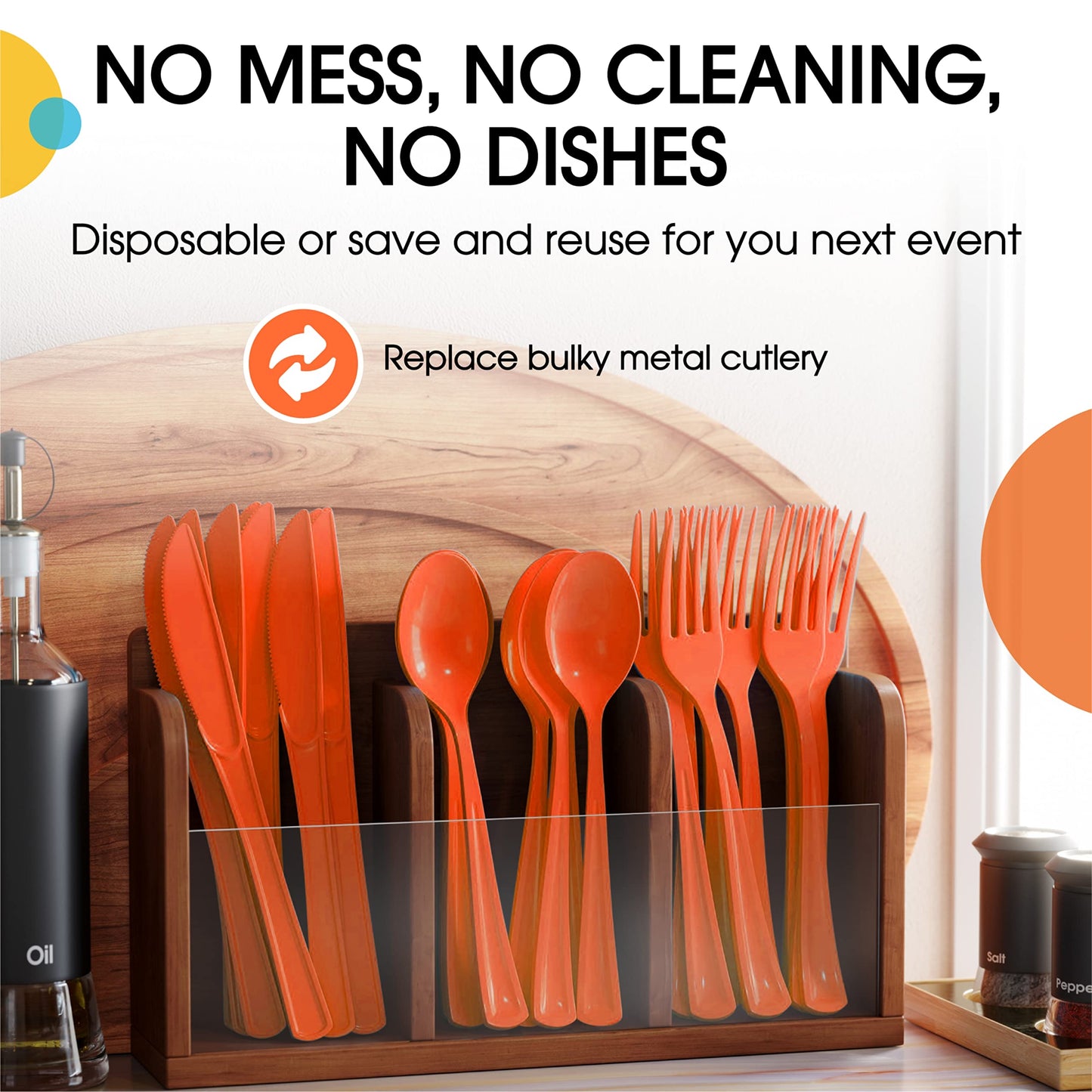 Heavy Duty Orange Plastic Forks - 50 Ct.