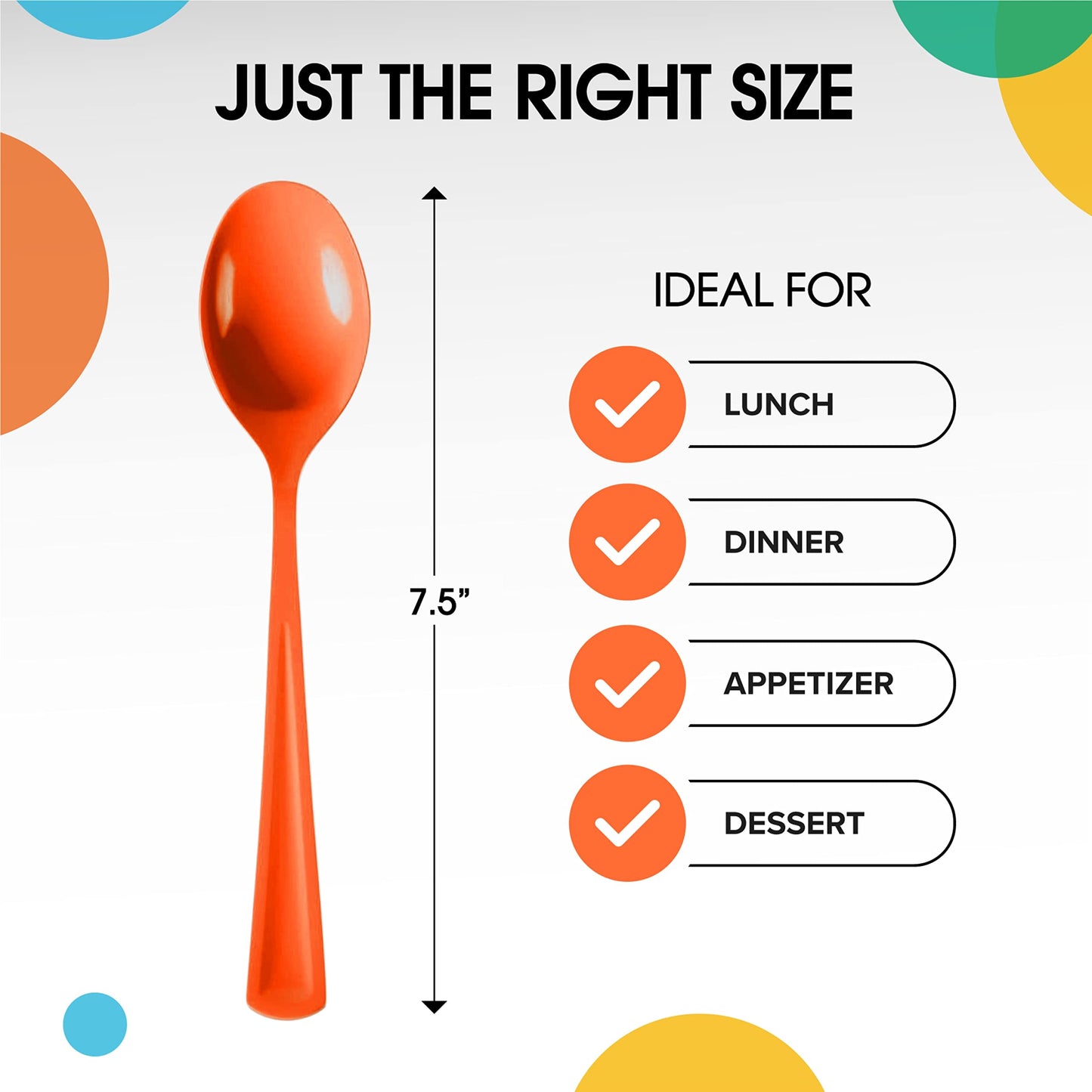 Heavy Duty Orange Plastic Spoons - 50 Ct.