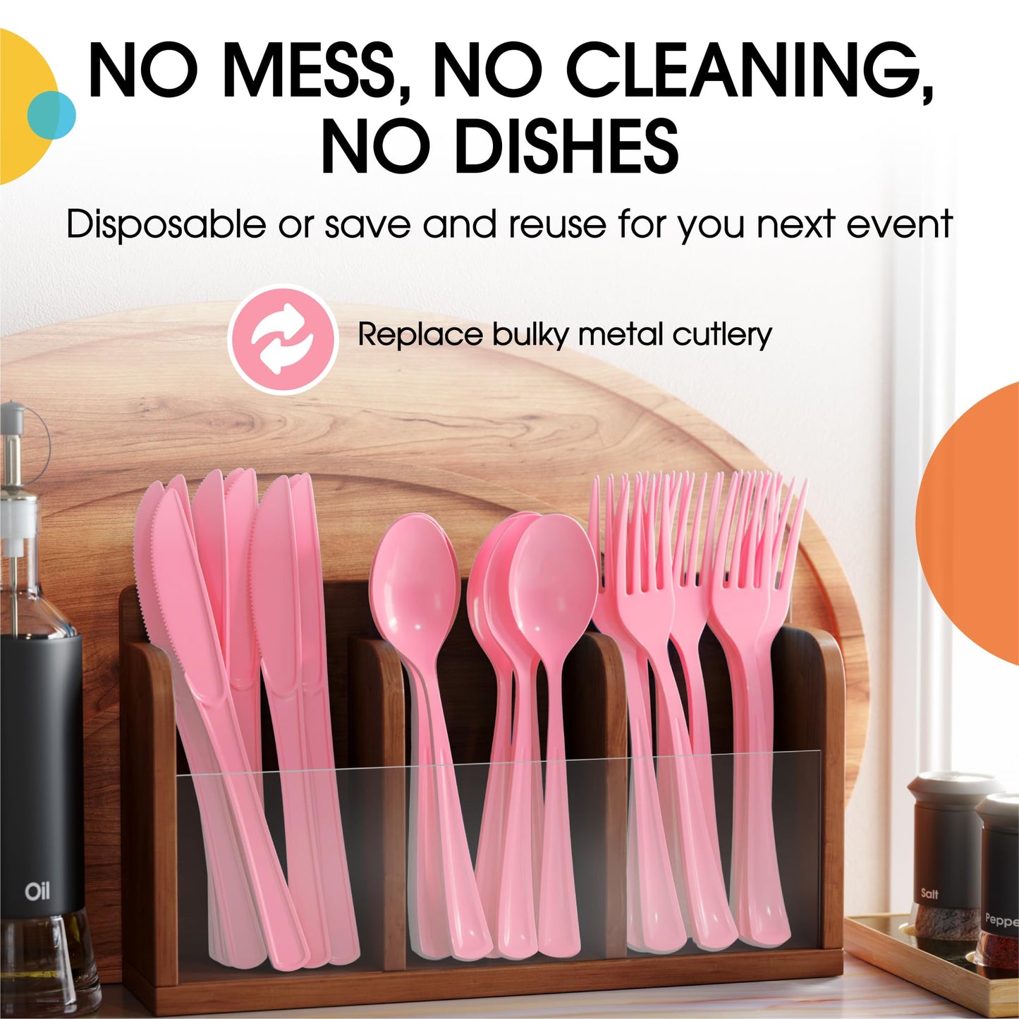 Heavy Duty Pink Plastic Forks - 50 Ct.