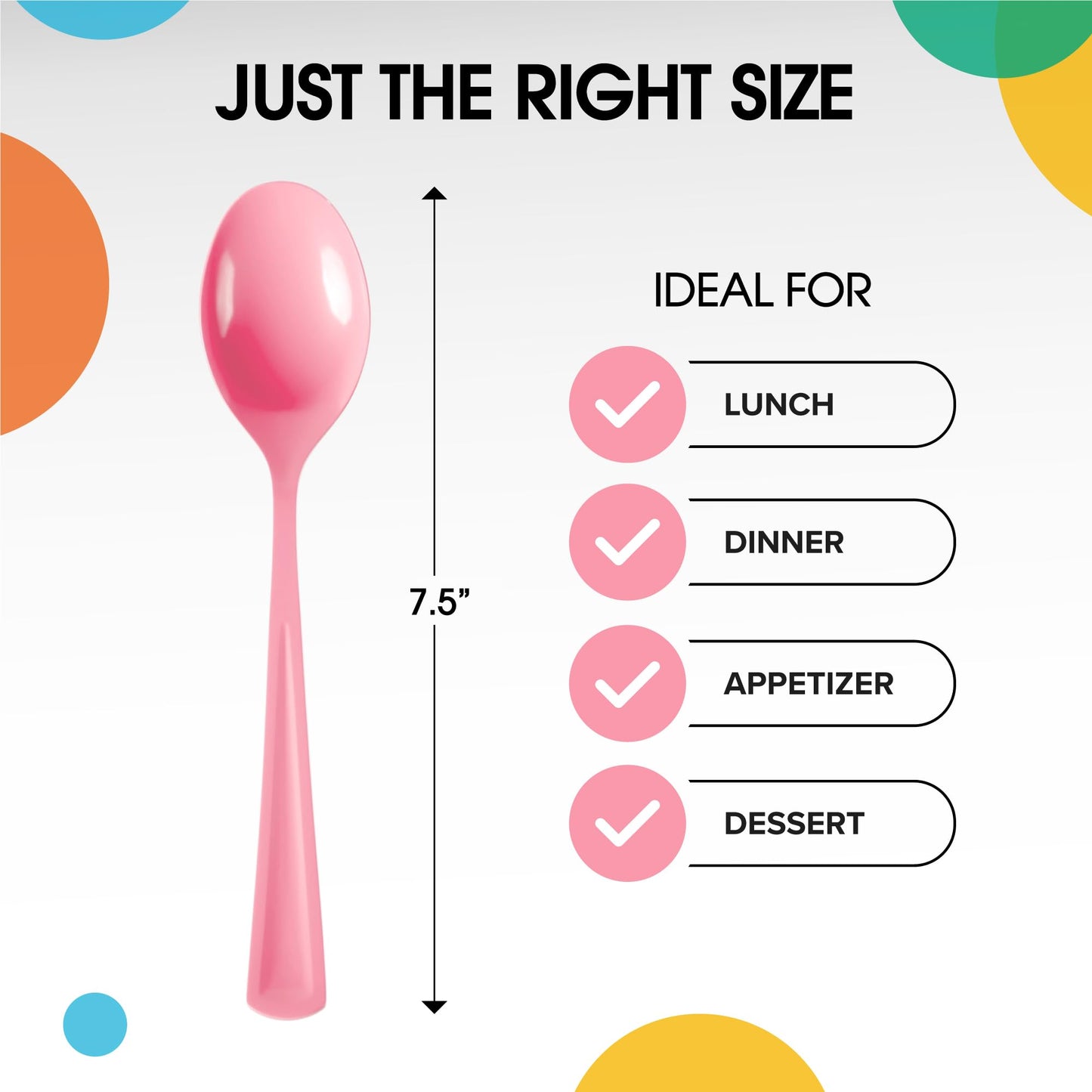 Heavy Duty Pink Plastic Spoons - 50 Ct.