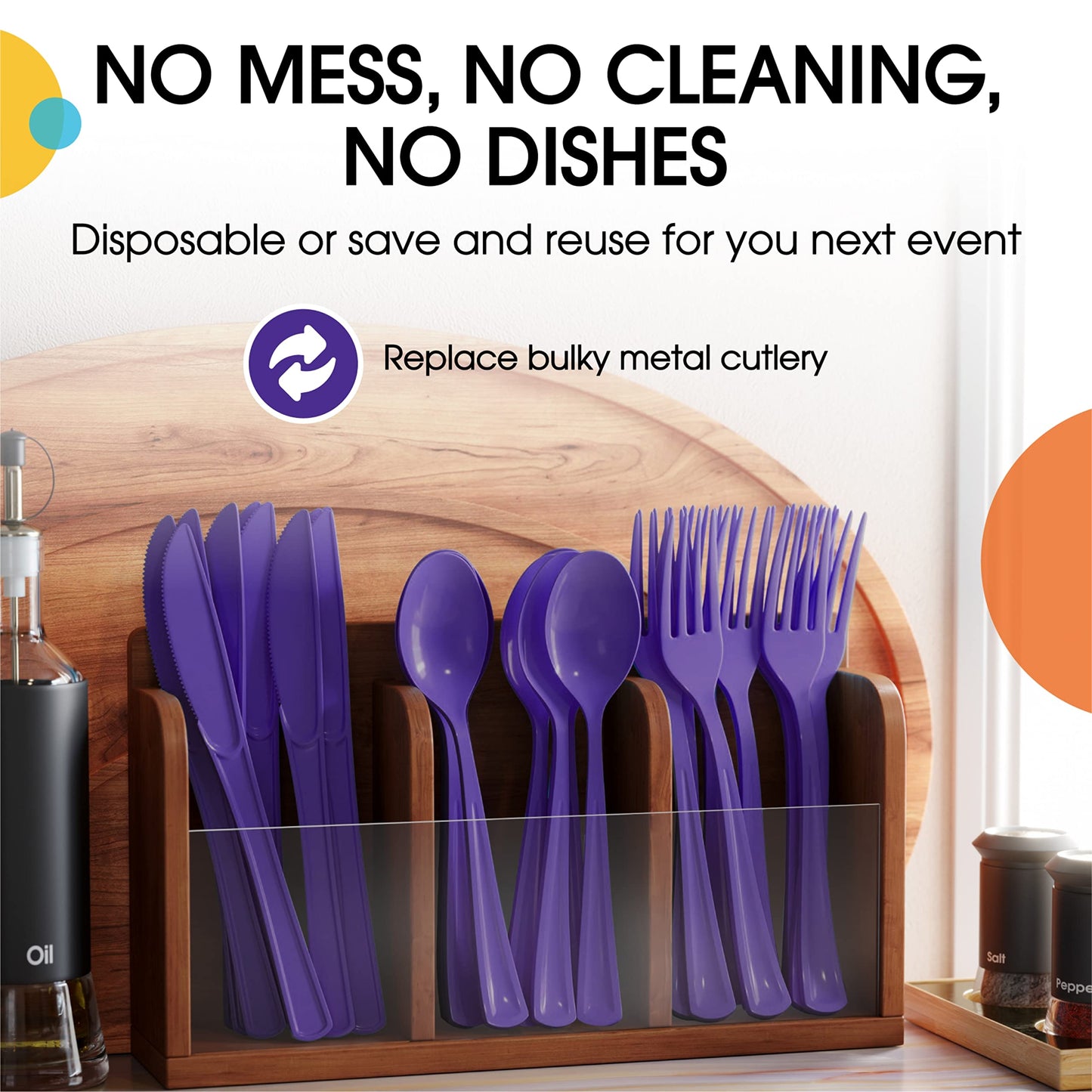 Heavy Duty Purple Plastic Spoons - 50 Ct.