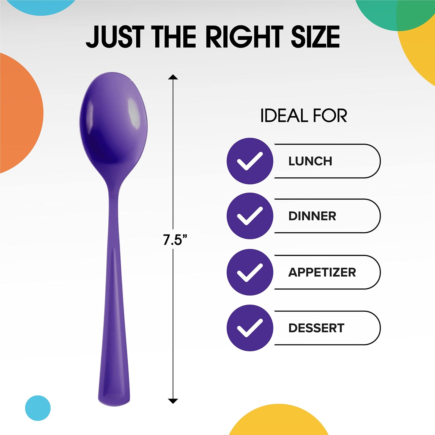 Heavy Duty Purple Plastic Spoons - 50 Ct.