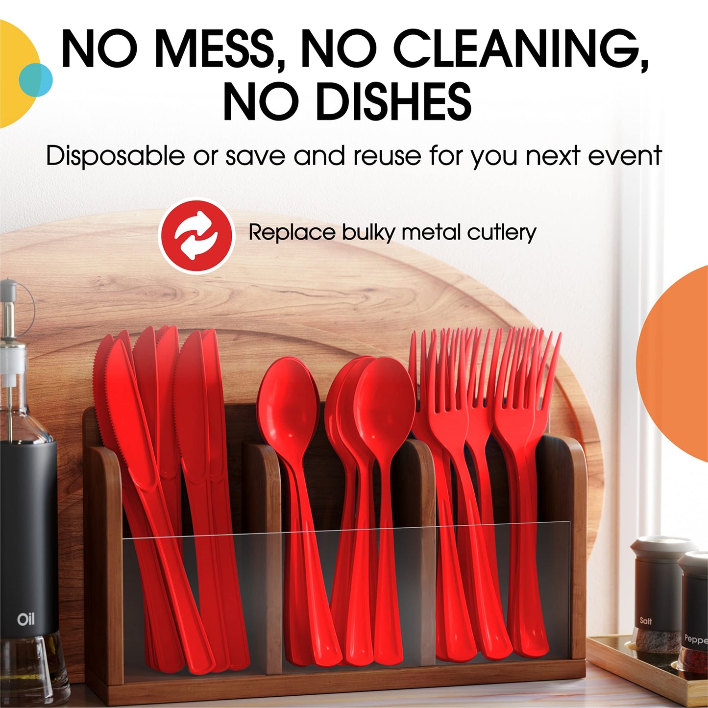 Heavy Duty Red Plastic Forks - 50 Ct.