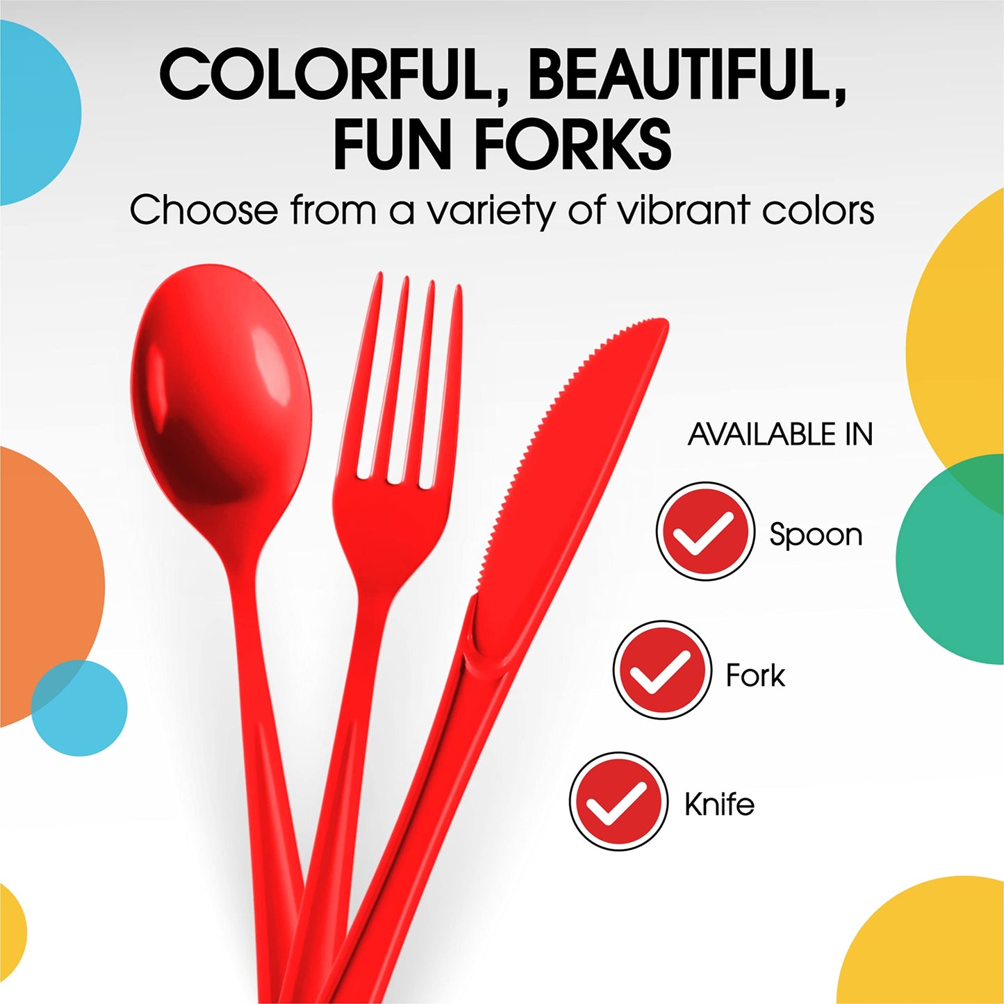 Heavy Duty Red Plastic Forks - 50 Ct.