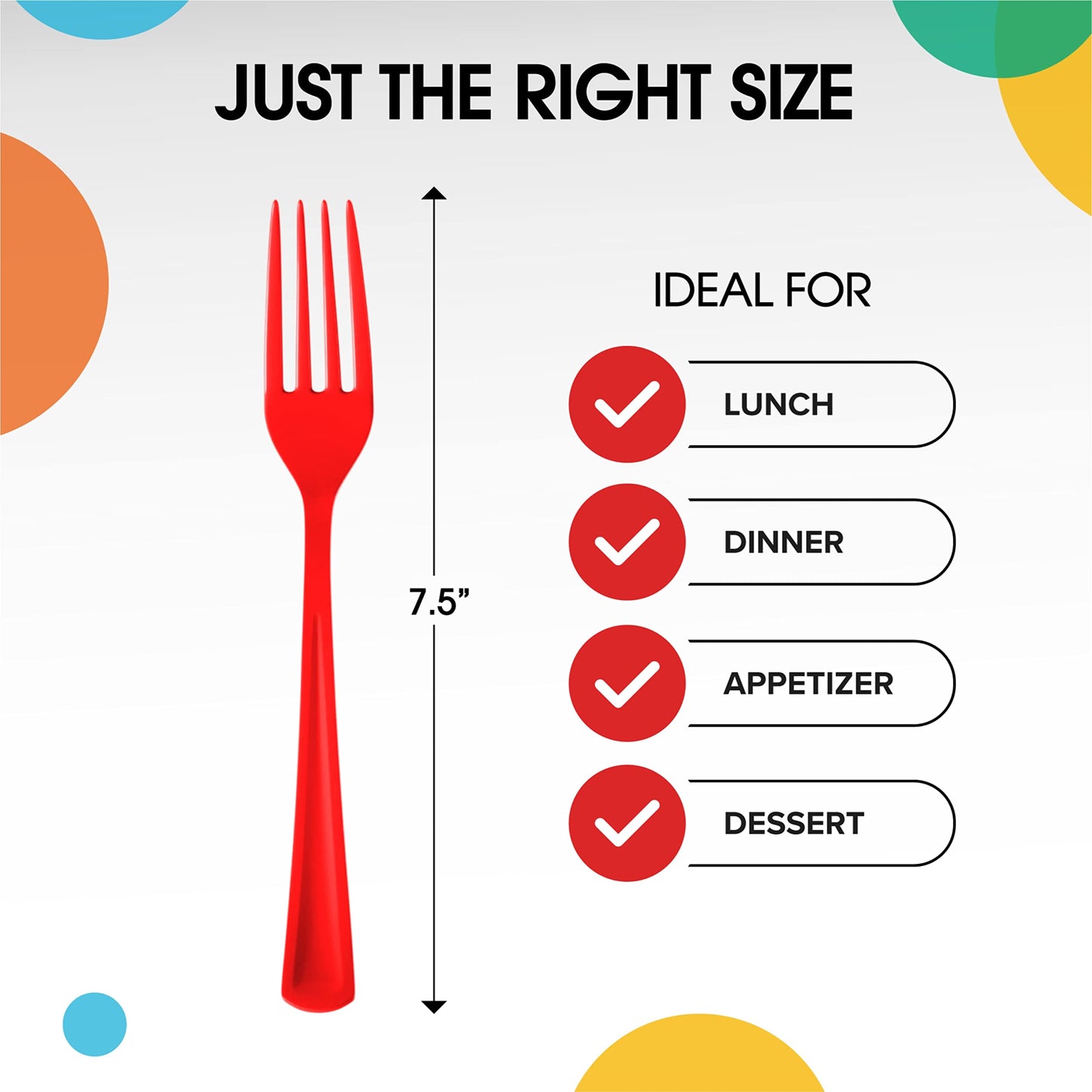 Heavy Duty Red Plastic Forks - 50 Ct.