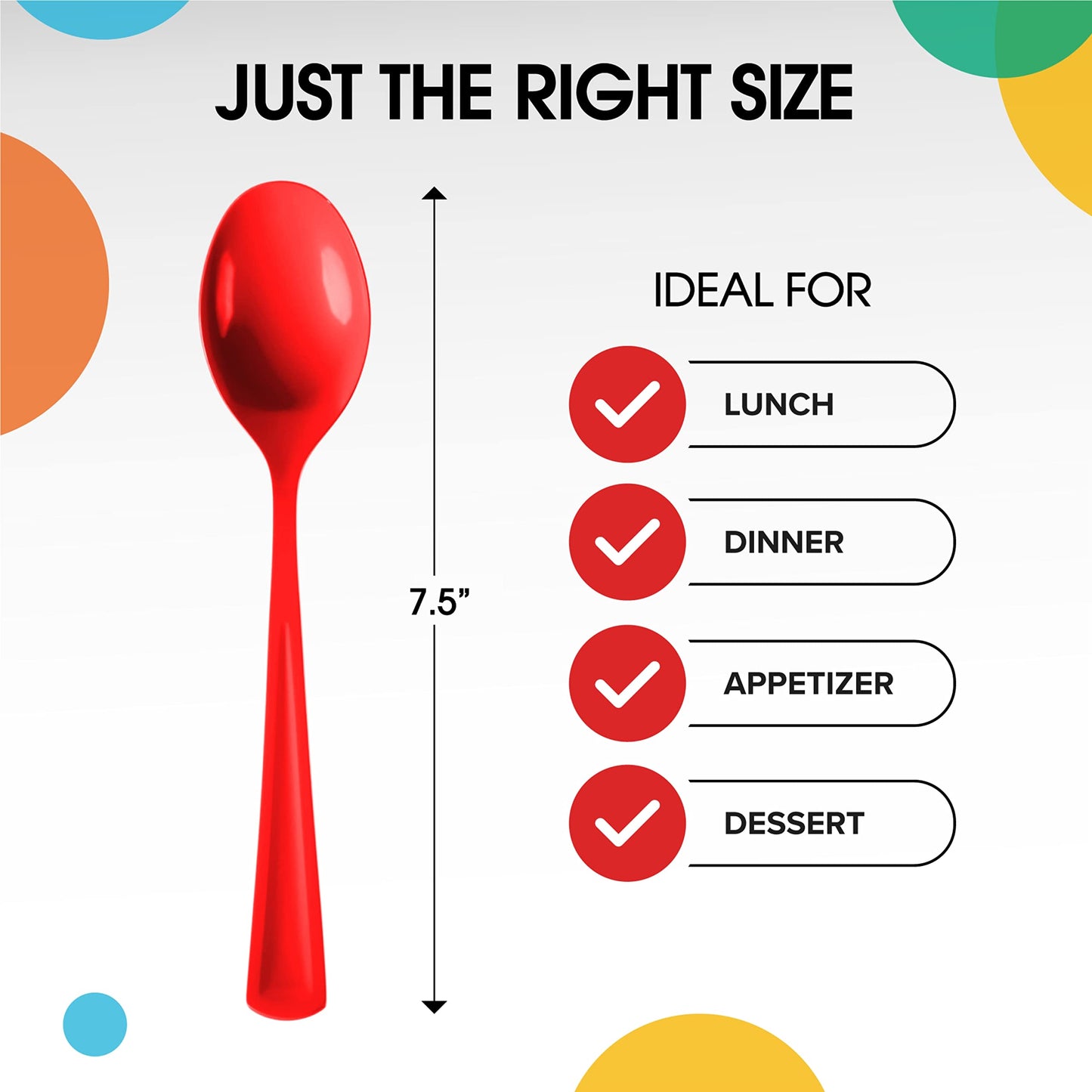 Heavy Duty Red Plastic Spoons - 50 Ct.