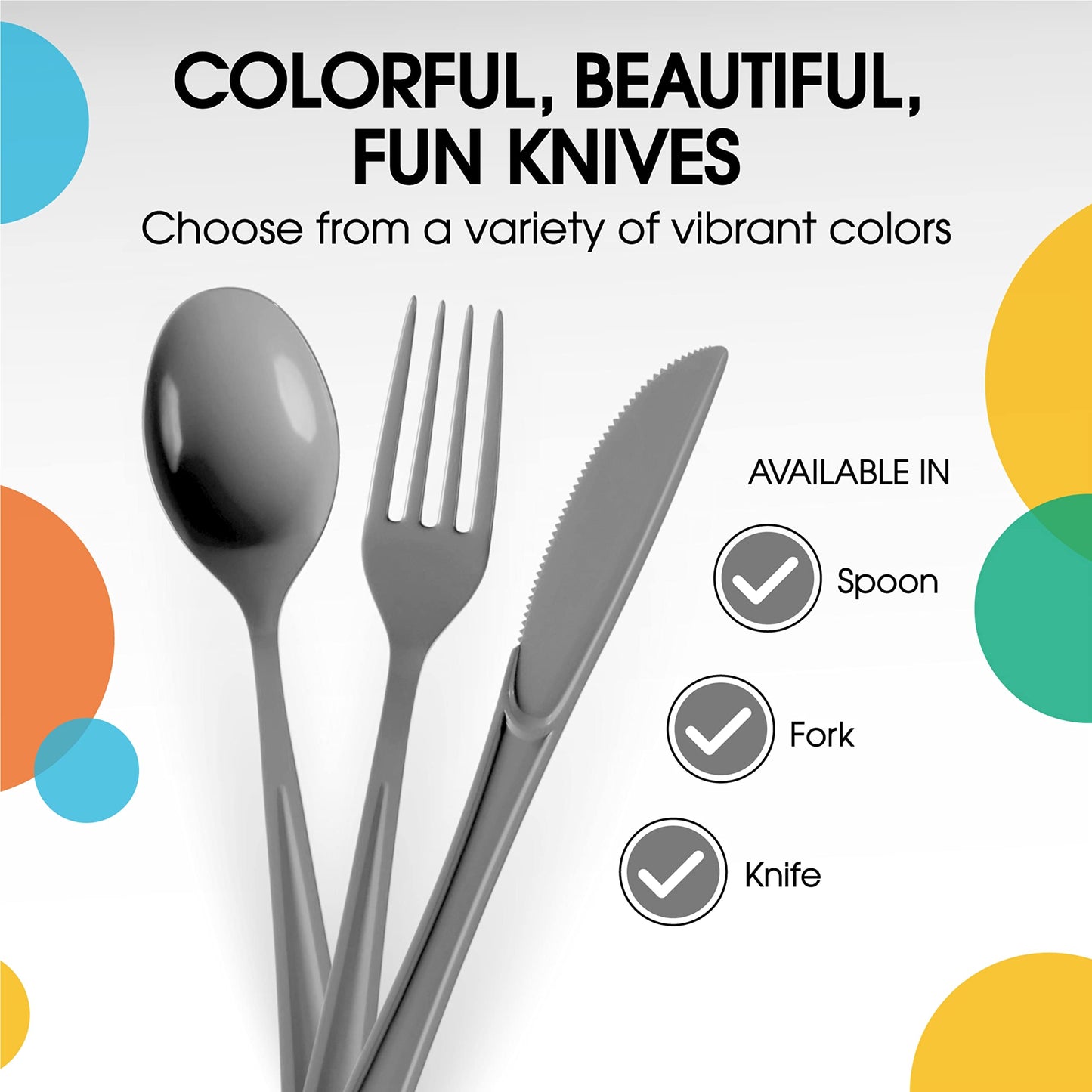 Heavy Duty Silver Plastic Knives - 50 Ct.