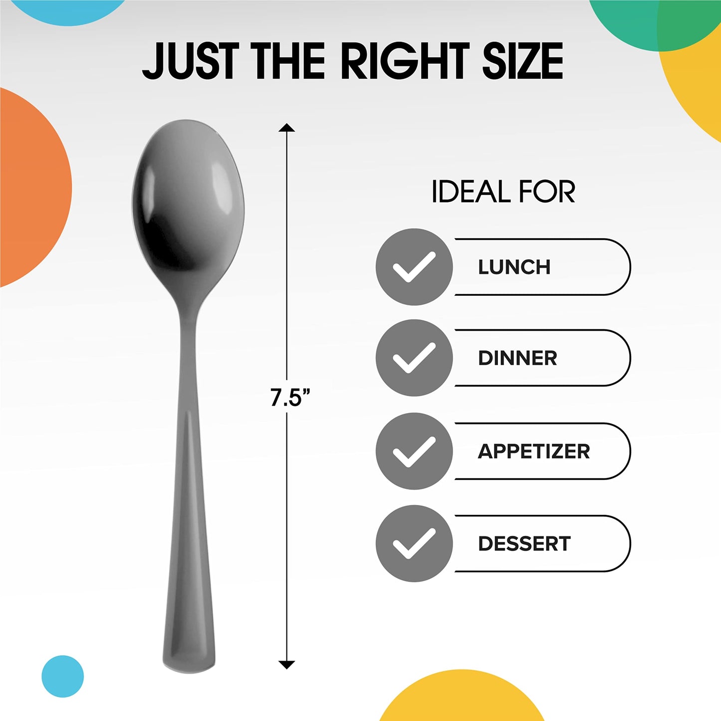 Heavy Duty Silver Plastic Spoons - 50 Ct.