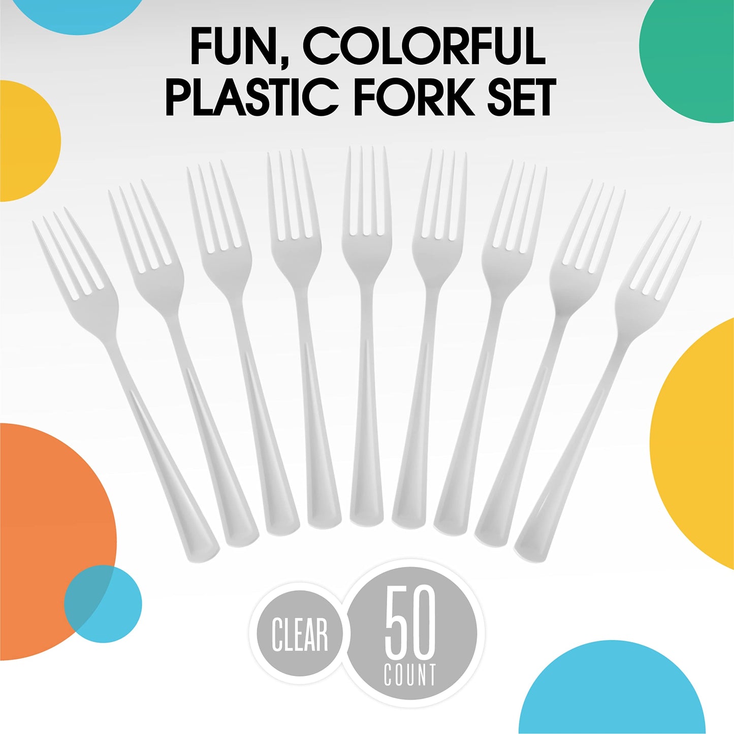 Heavy Duty White Plastic Forks - 50 Ct.