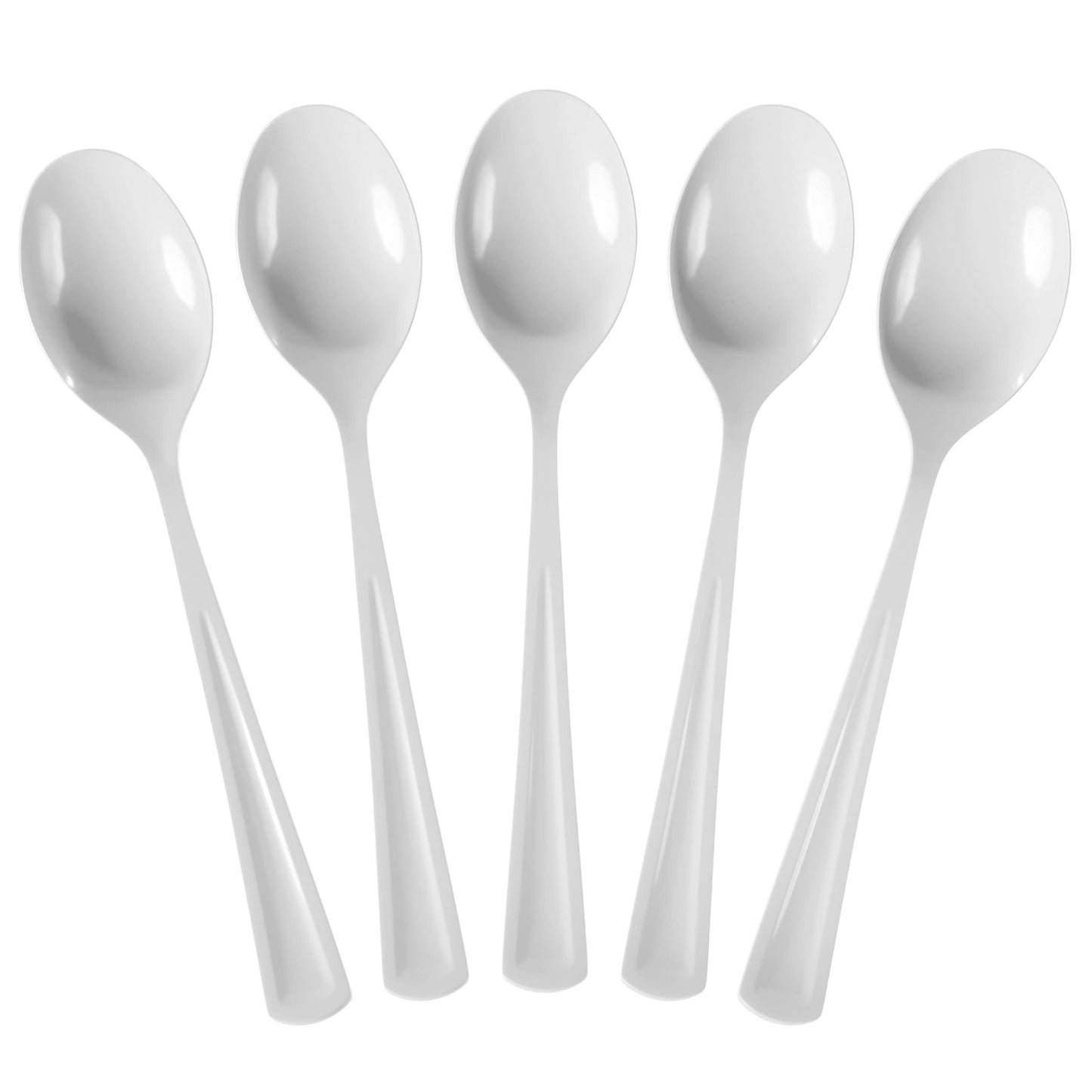 Heavy Duty White Plastic Spoons - 50 Ct.