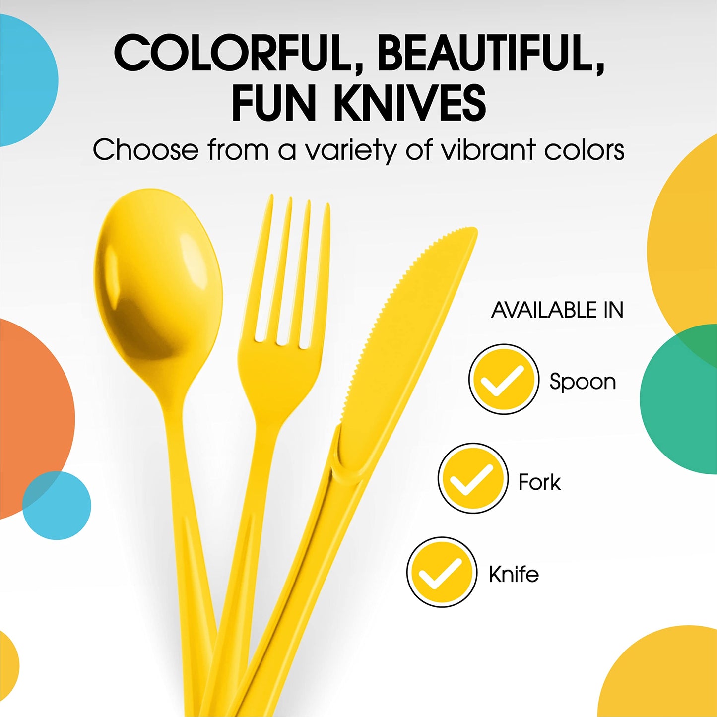 Heavy Duty Yellow Plastic Knives - 50 Ct.