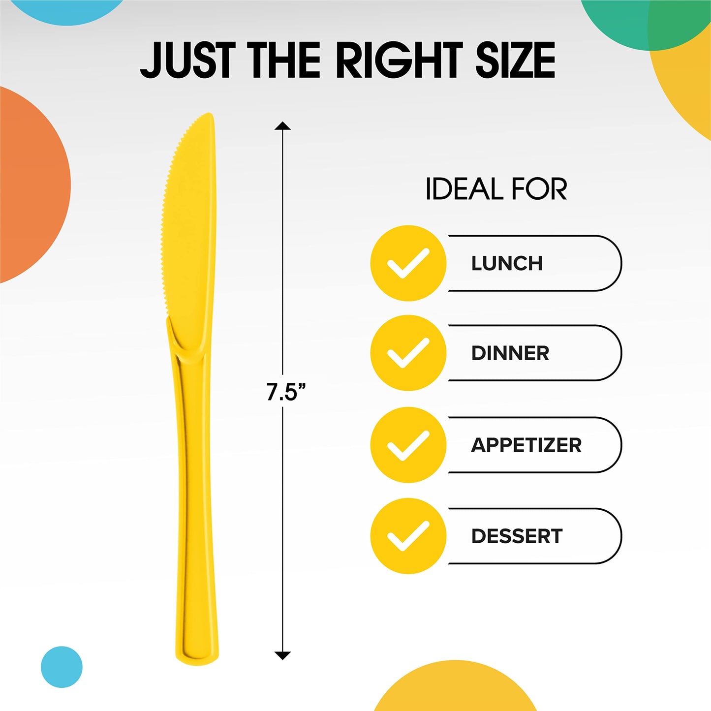 Heavy Duty Yellow Plastic Knives - 50 Ct.