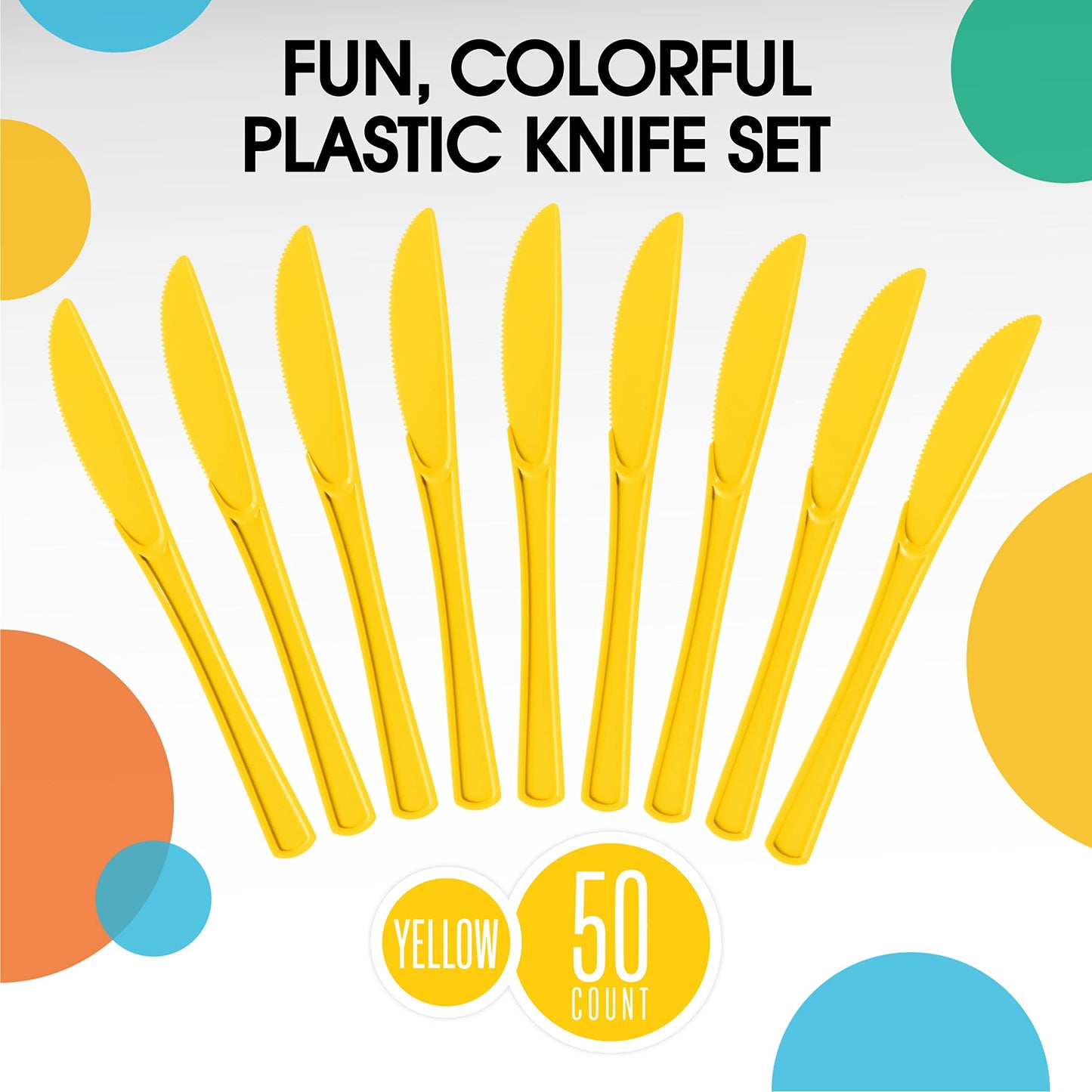 Heavy Duty Yellow Plastic Knives - 50 Ct.