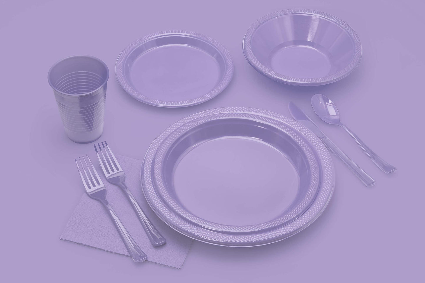 Lavender Plastic Table Skirt