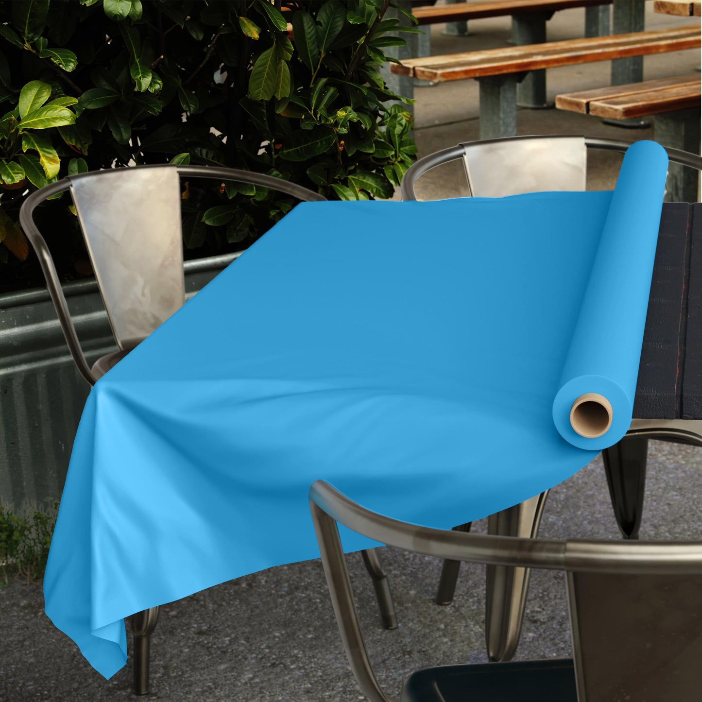 Exquisite Premium Quality Plastic Table Cover Banquet Roll, 40 in X 100 ft - Turquoise