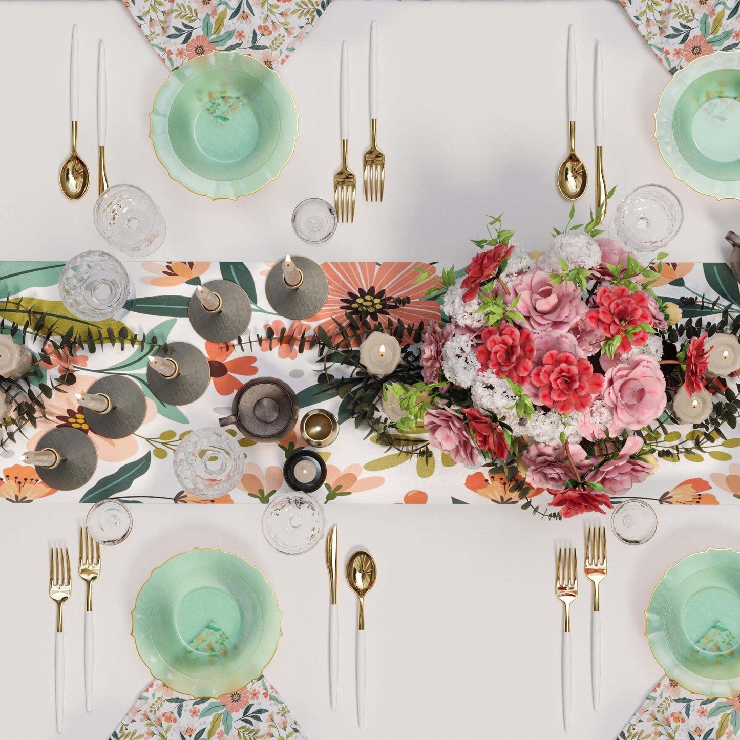 12 Oz. Mint/Gold Petal Bowls 20 Ct.