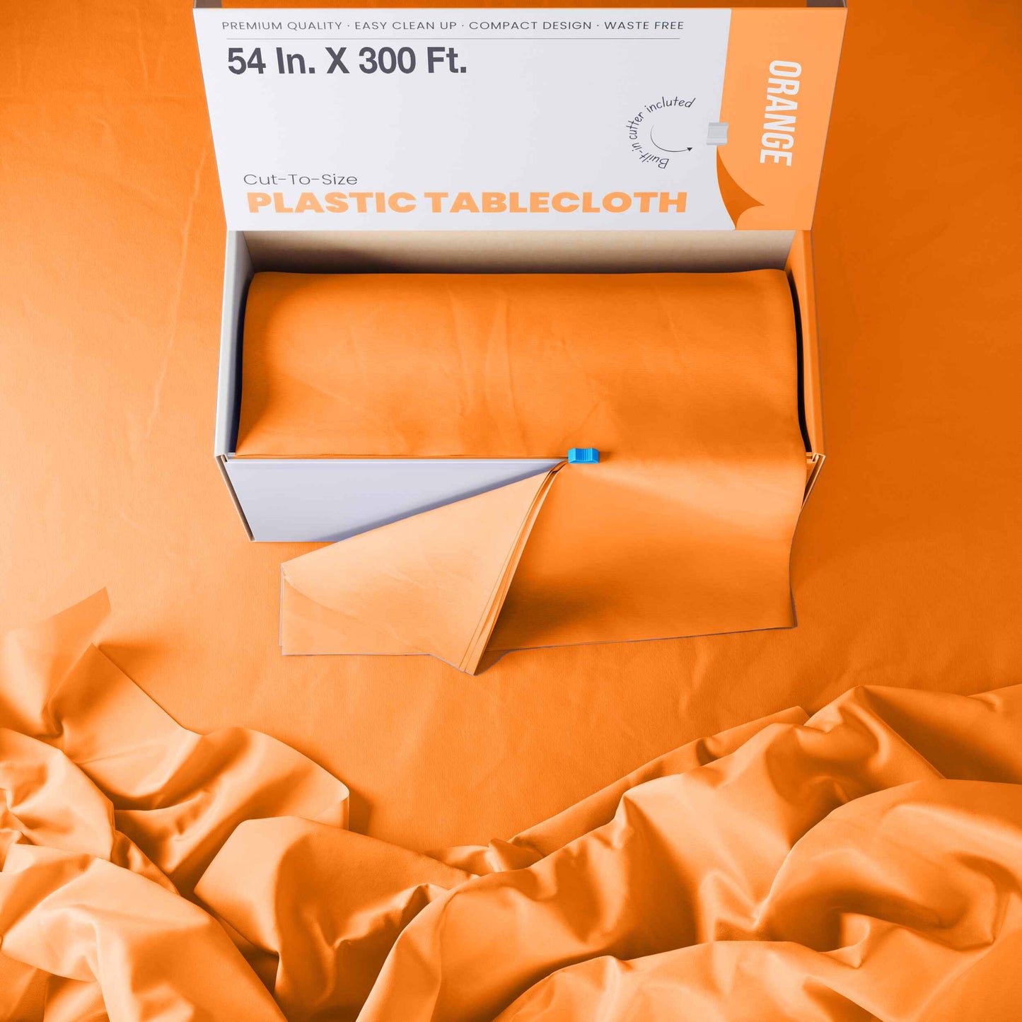 54" X 100' Select A Size Table Cover - Orange