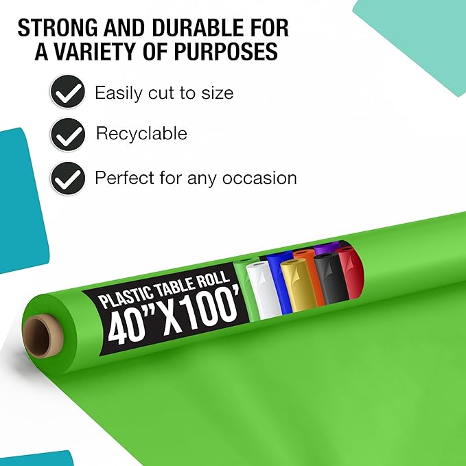 40 In. X 100 Ft. Lime Green Table Roll