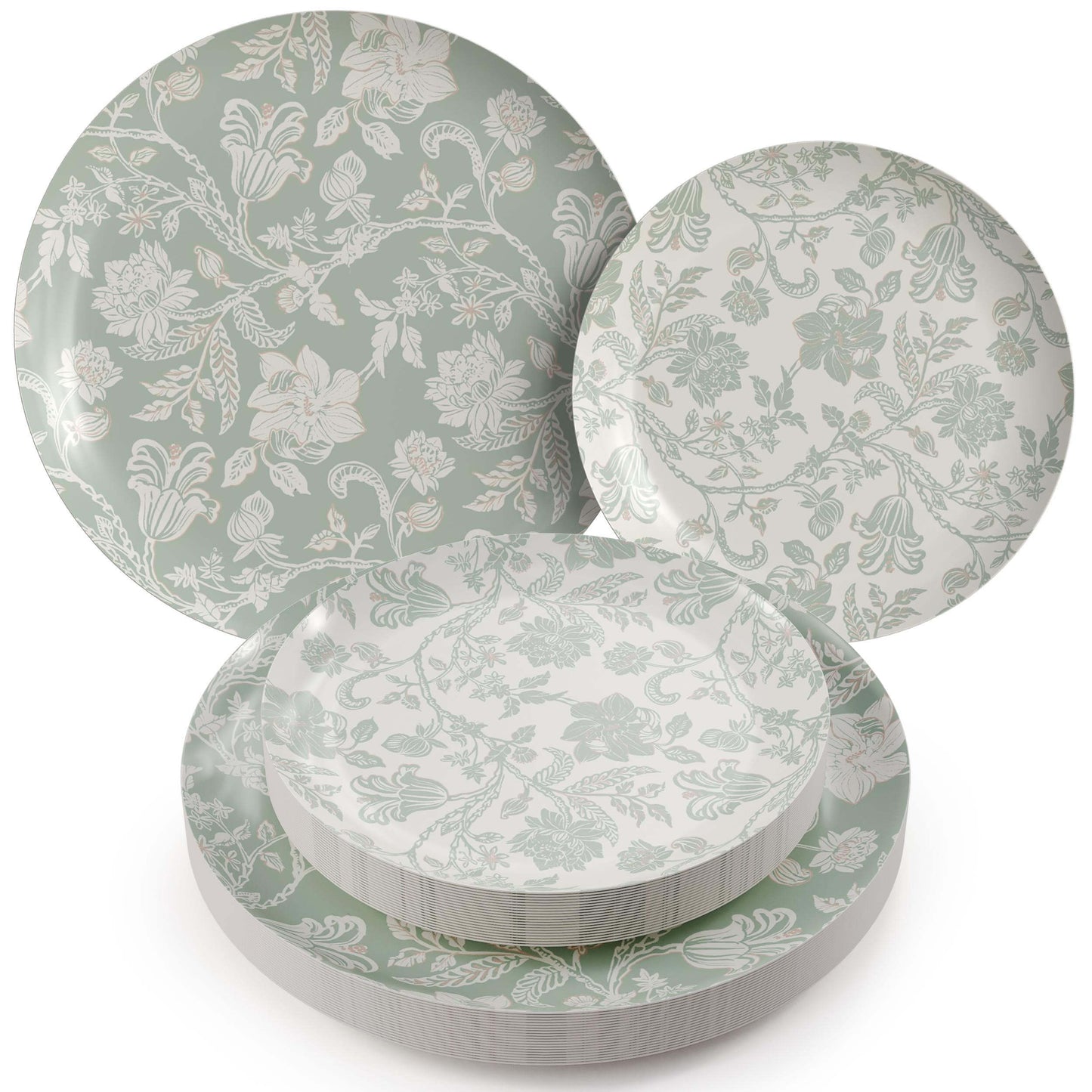 Earthtrends Gracy Design Paper Plates Combo Set 16/16.