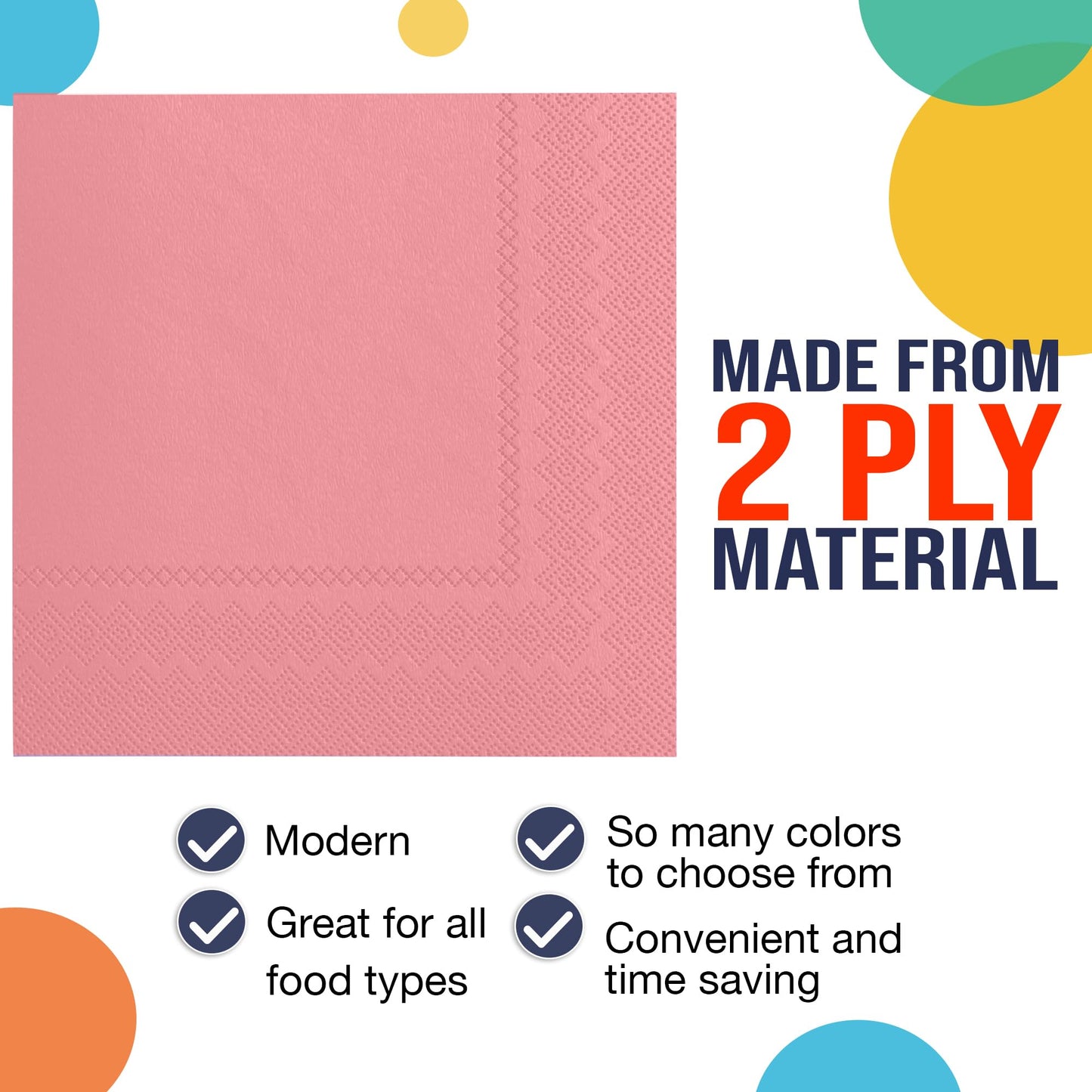 Pink Luncheon Napkins - 50 Ct.