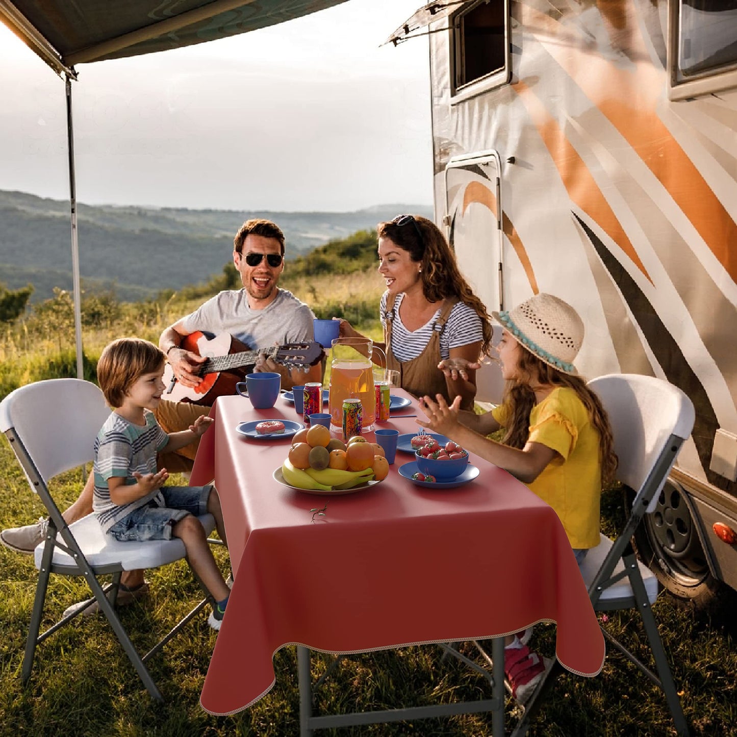 Red Flannel Backed Table Cover 54 in. x 108 in.