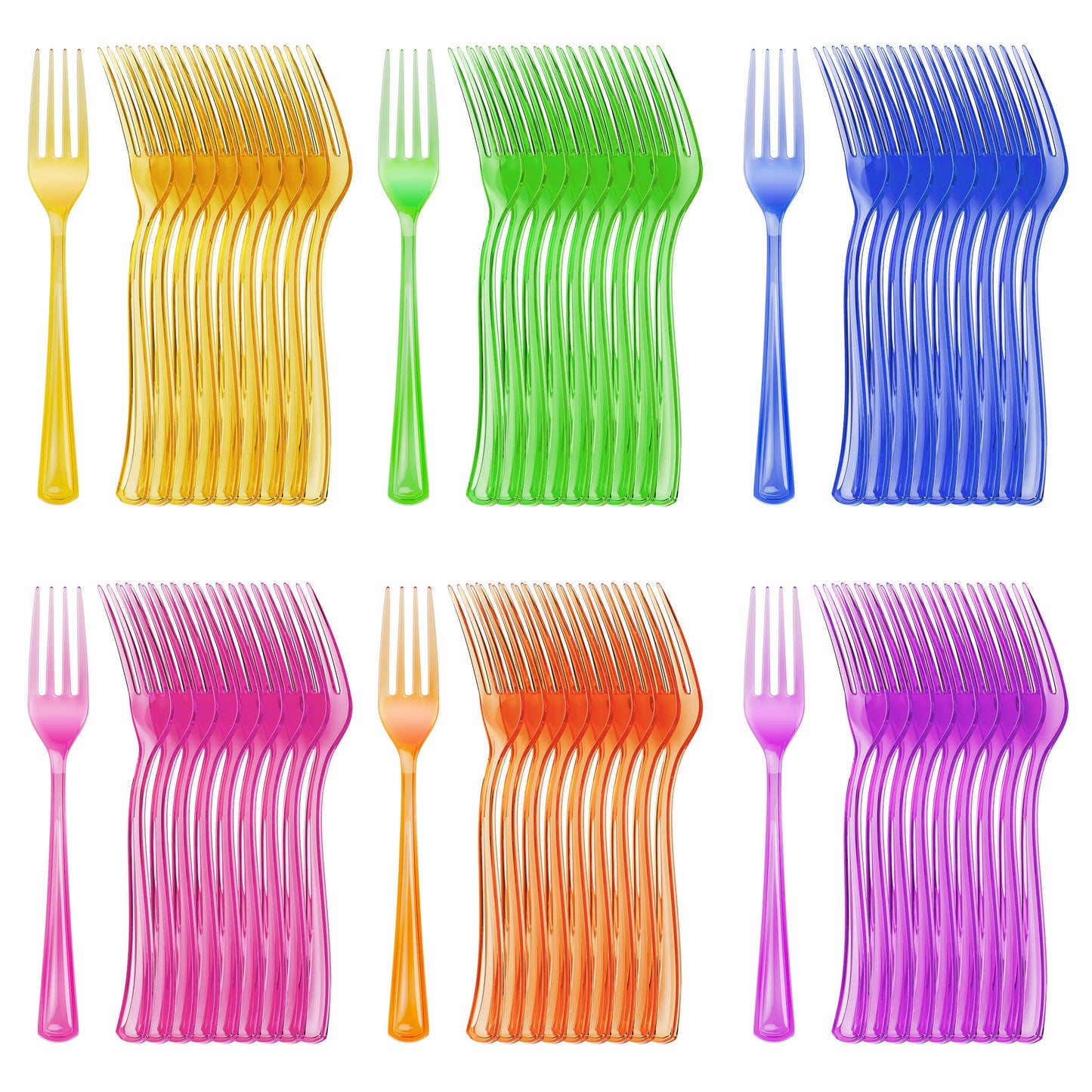 Heavy Duty Neon Plastic Forks - 60 Ct.