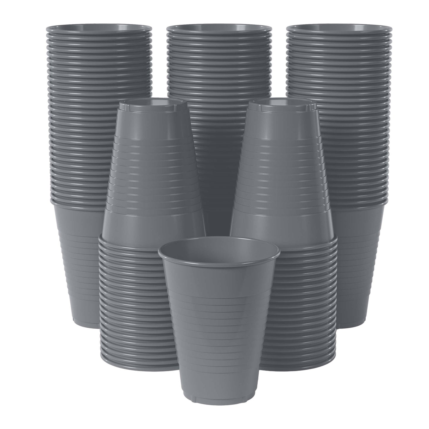 12 Oz. Silver Plastic Cups - 50 Ct.