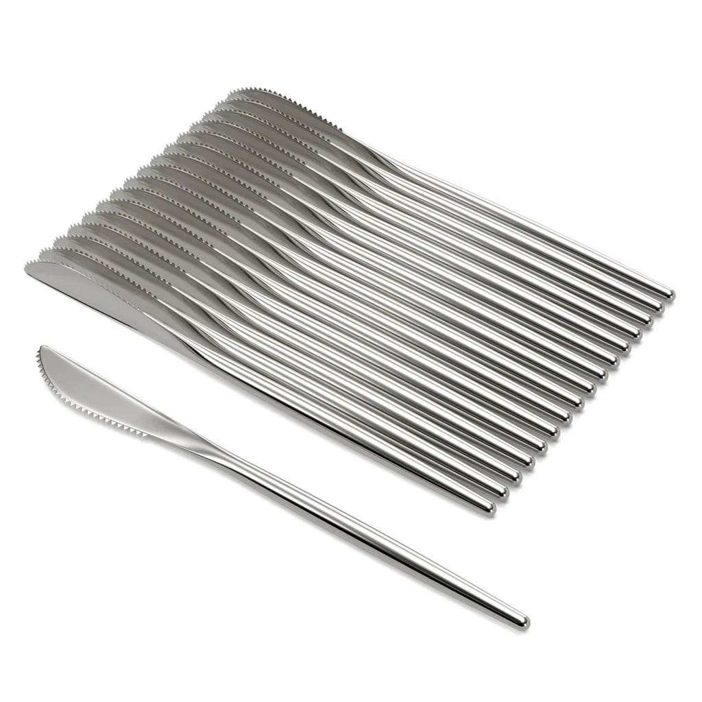 Trendables Gloss Silver Plastic Knives - 20 Ct.