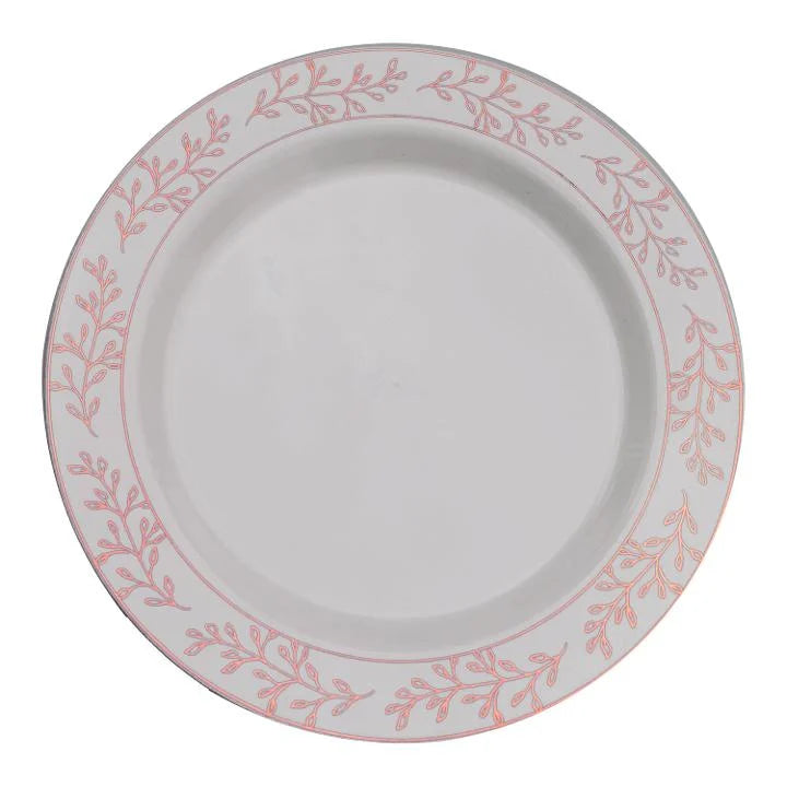 9 In. Rose Gold Leaf Premium Plates - 10 ct.