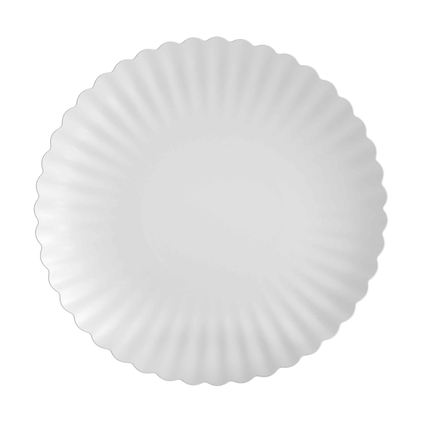 10.5 In. Scalloped Paper Plates - Snow | 10 Count