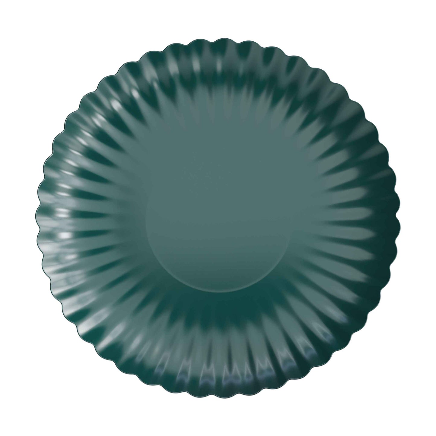 10.5 In. Scalloped Paper Plates - Black Aqua | 10 Count