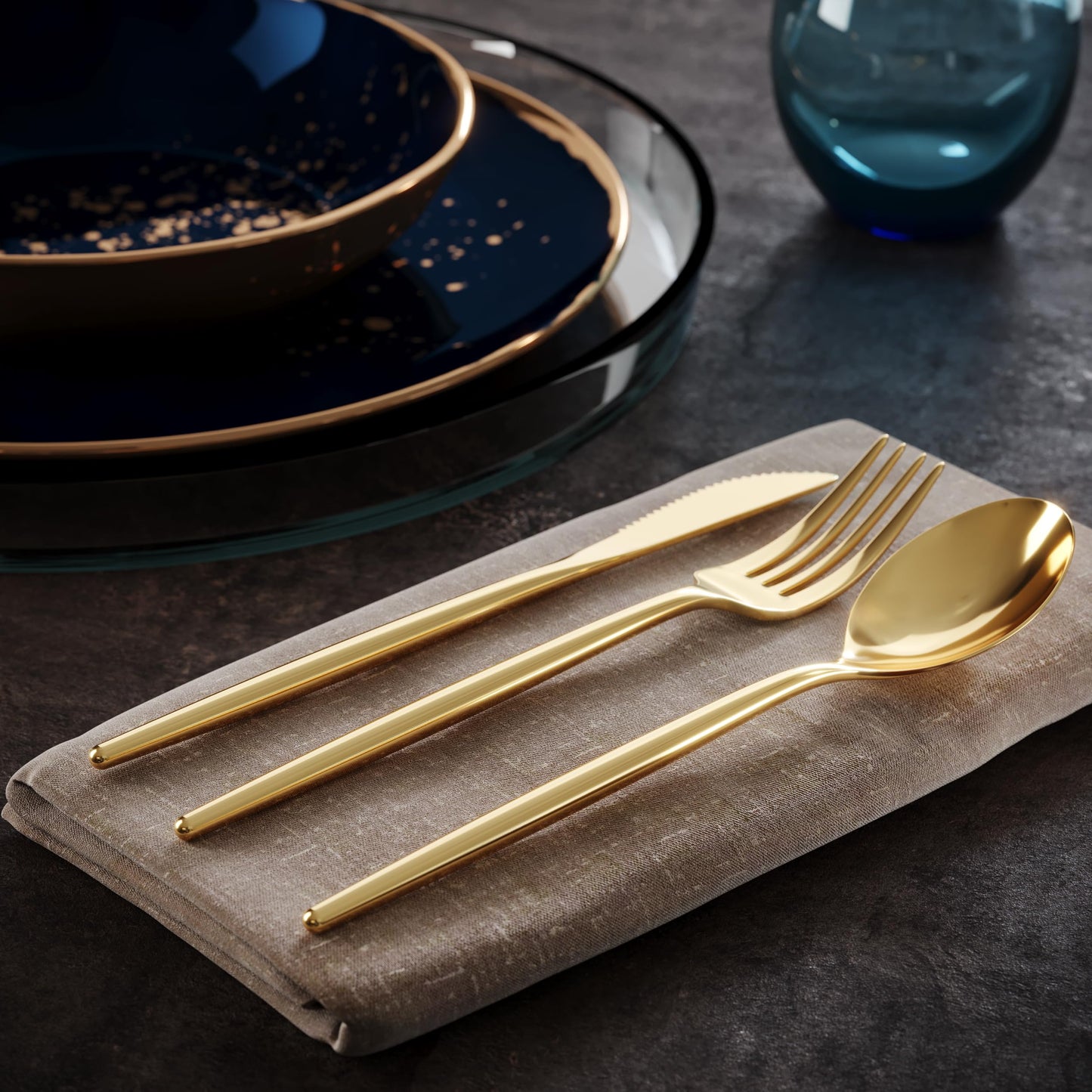 Trendables Gloss Gold Plastic Spoons - 120 Ct.