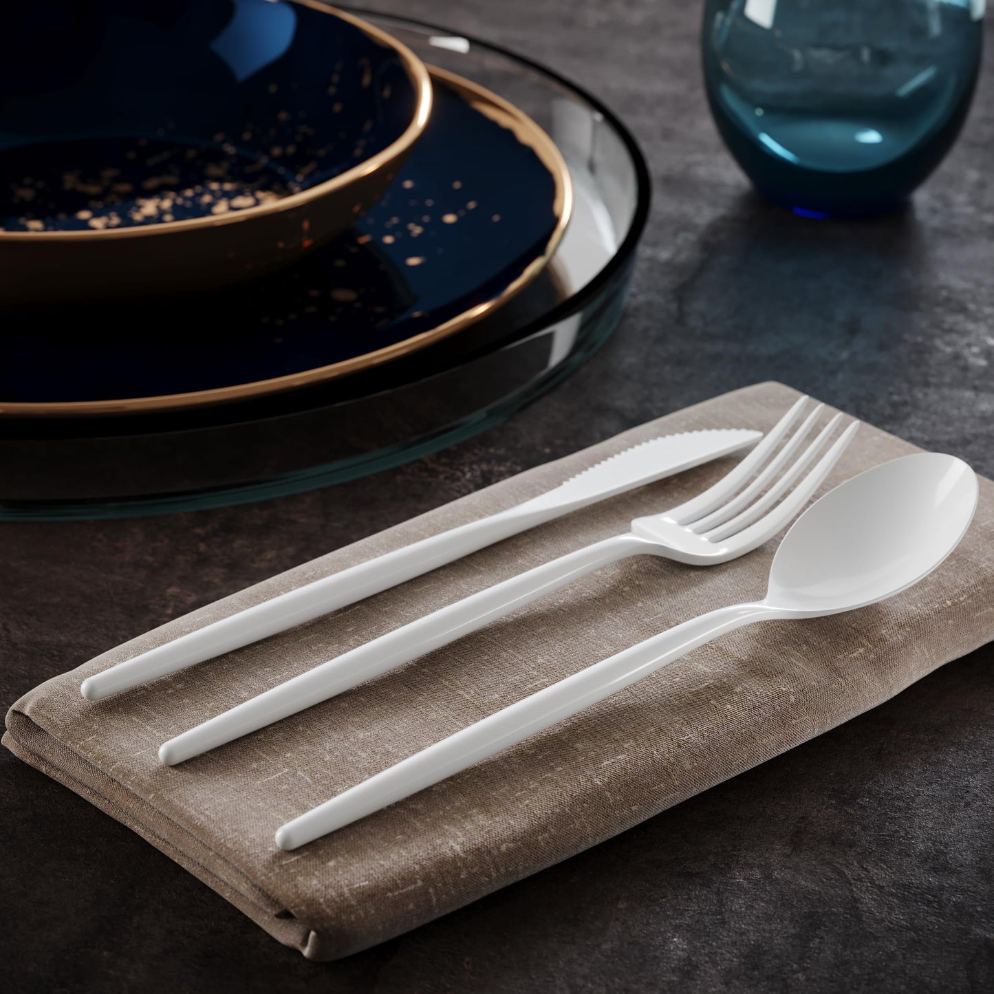 Trendables Gloss White Plastic Forks - 20 Ct.