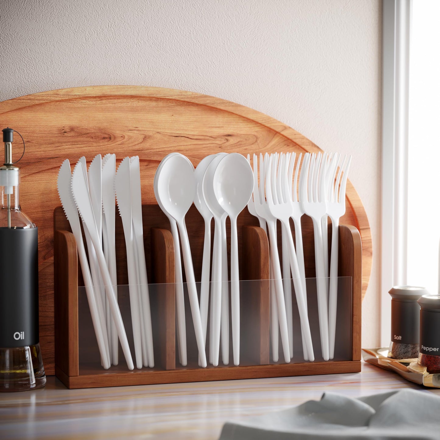 Trendables Gloss White Plastic Forks - 20 Ct.