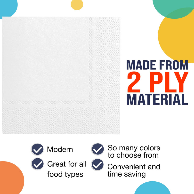 White Beverage Napkins -100 Ct..