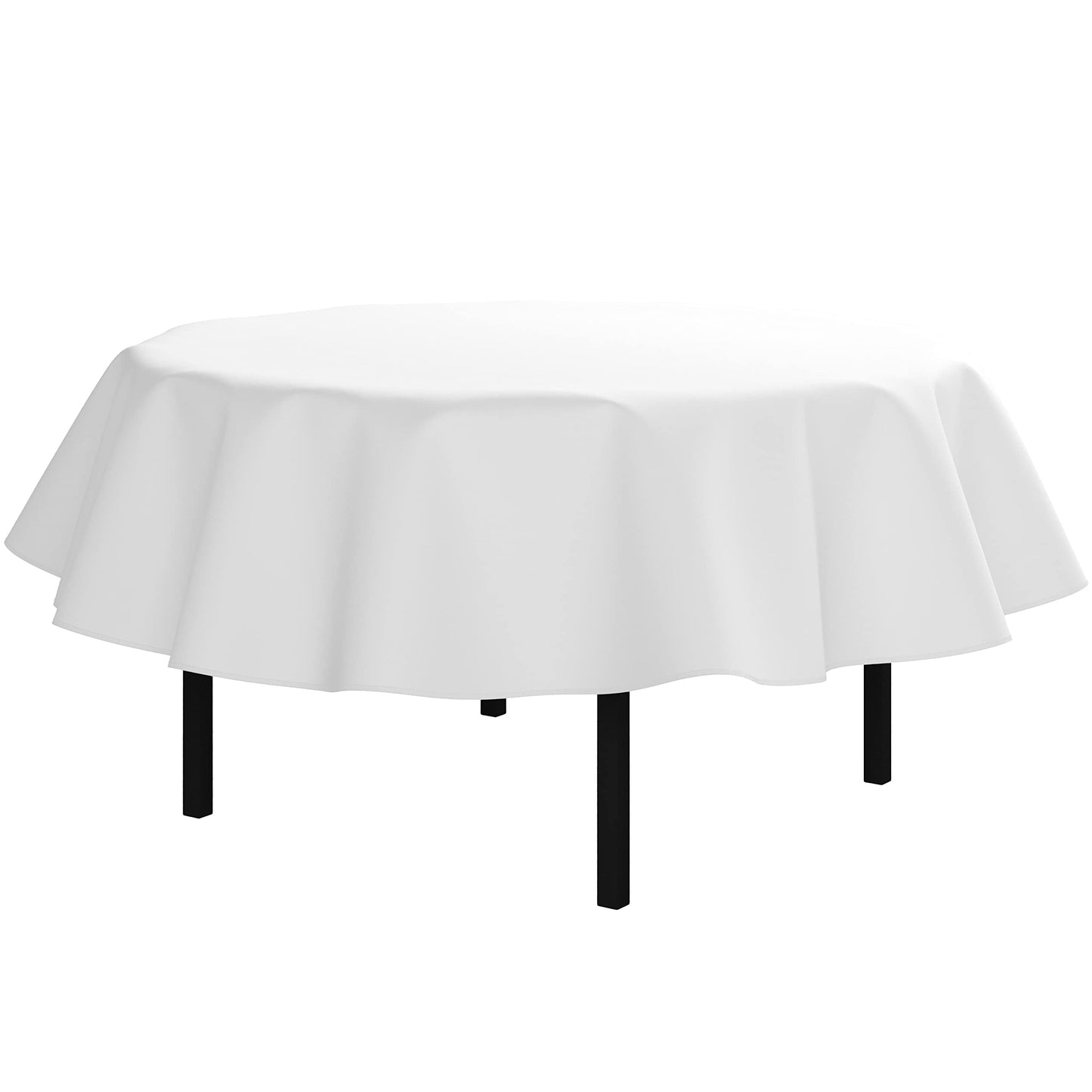 White Flannel Backed Table Cover 70 in. Round