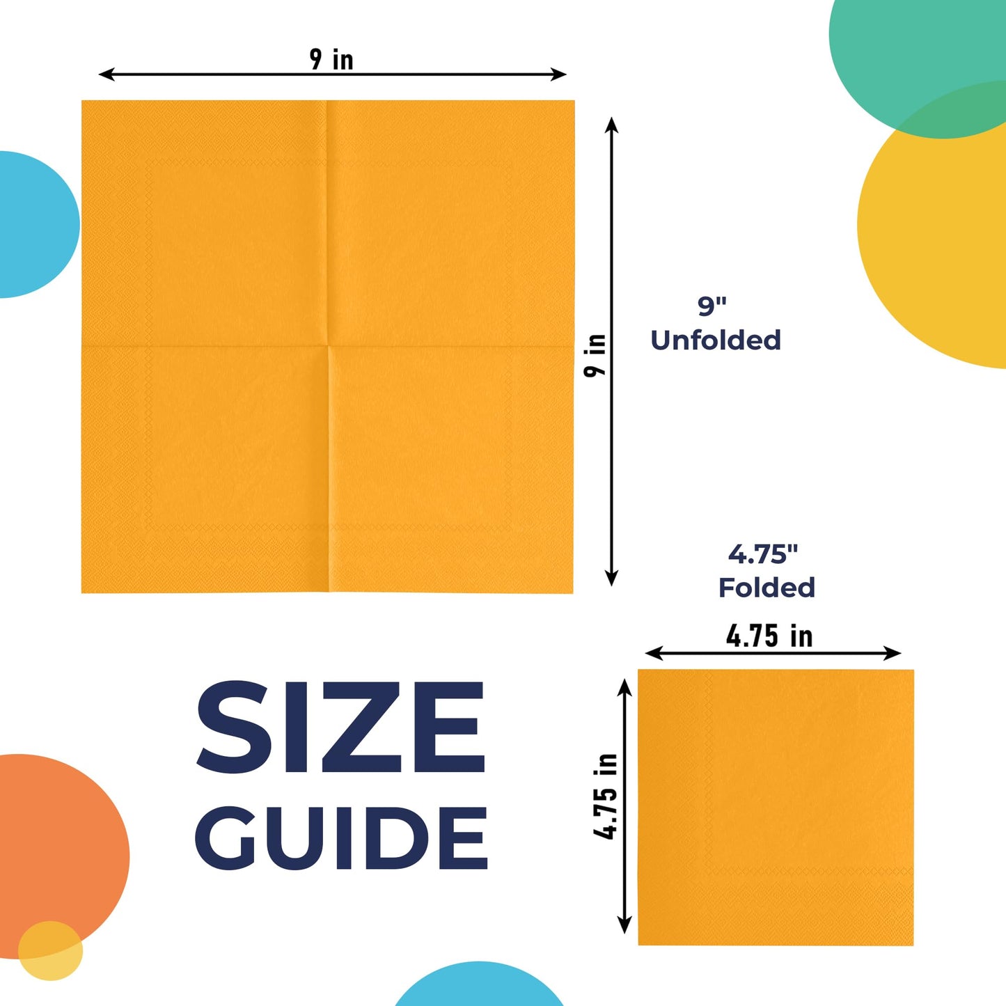 Yellow Beverage Napkins - 50 Ct.