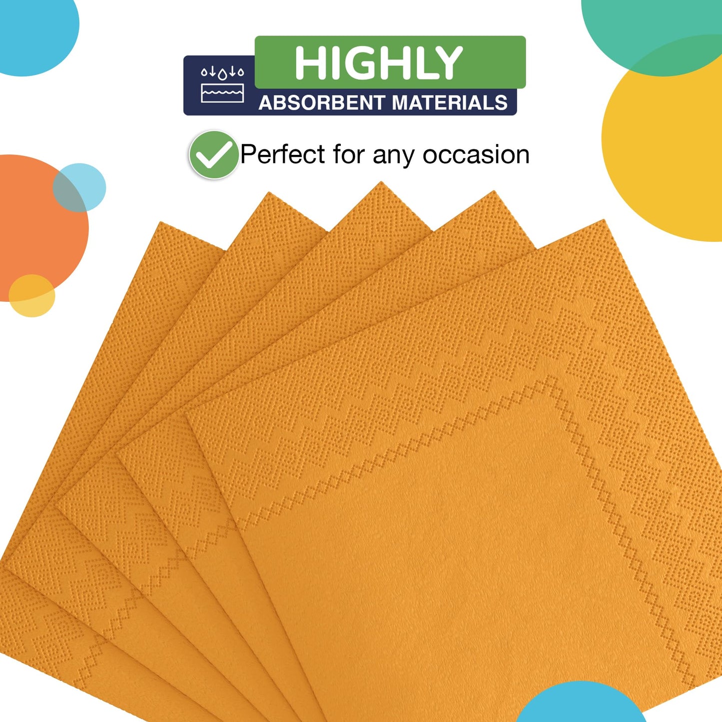 Yellow Beverage Napkins - 50 Ct.