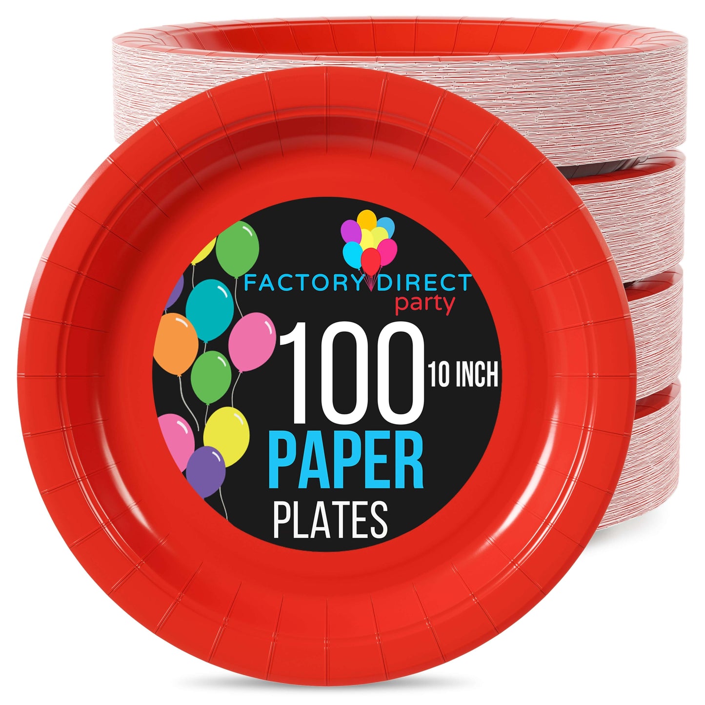 10 In. Red Paper Plates | Case of 1000