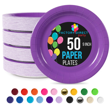 9 In. Purple Paper Plates | Case of 1000