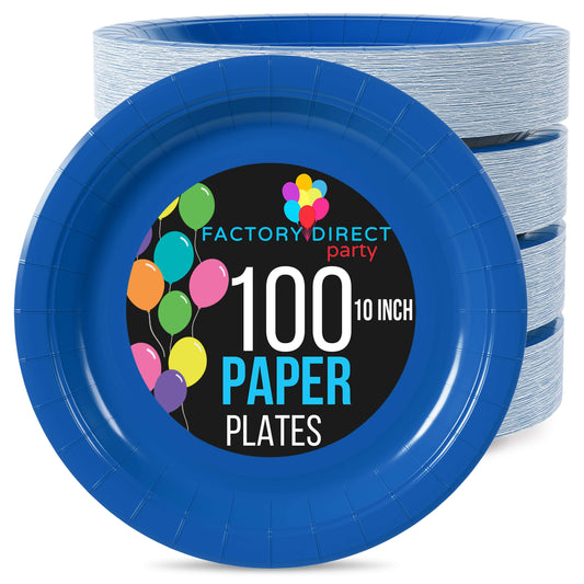 10 In. Dark Blue Paper Plates | Case of 1000