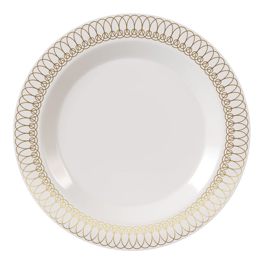 10.25 In. Gold Ovals Design Plates - 10 Ct.