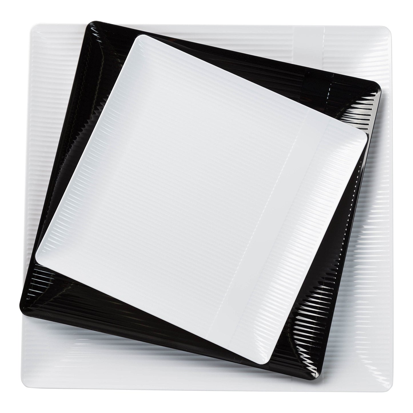 10.25 In. White Zen Design Plates - 10 Ct.