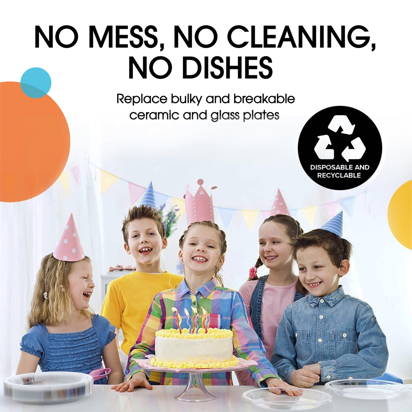 10 In. Clear Plastic Plates - 50 Ct.