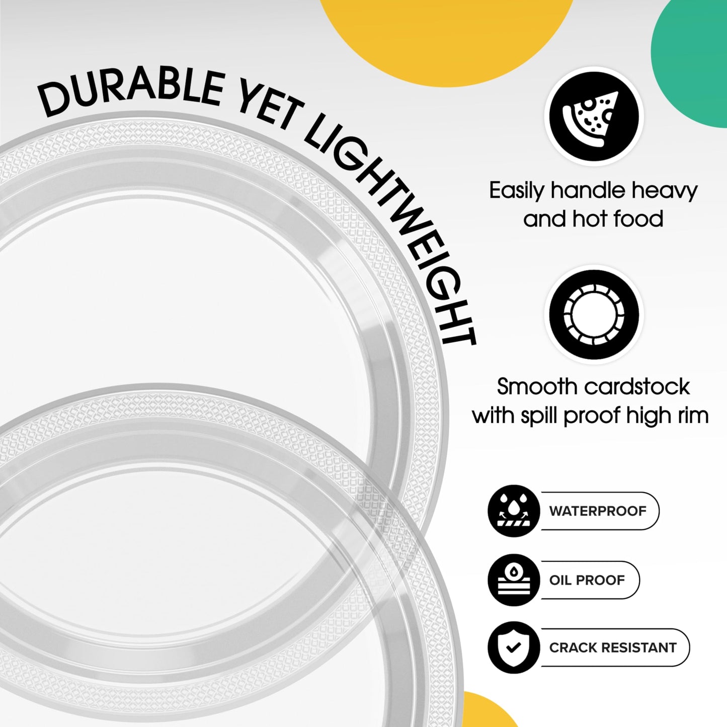 10 In. Clear Plastic Plates - 50 Ct.